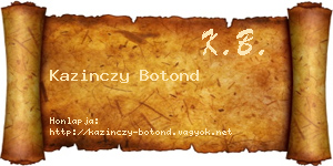 Kazinczy Botond névjegykártya
